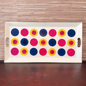 Vintage Large MCM Tole Painted Tray | Midcentury Modern Coffee Table Bar Cart Styling Decor | Home Office Mail Organization