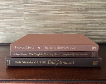 Neutral Dark Brown Cocoa Coffee Table Books | Authentic Oversized Decorative Books for Neutral Home or Office Decor