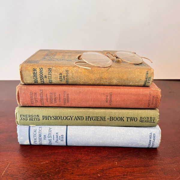 Vintage Light Academia Decorative Book Stack | Home Accent Prop, Mantel Bookshelf Filler, Elegant Wedding Centerpiece