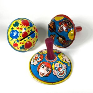 Vintage Lithograph Tin Noisemakers by Kirchhof | Retro Birthday Party Supplies Bell Rattle Shaker | New Year’s Eve