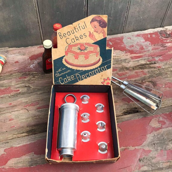 Aluminum Art Deco Cake Decorator Set With Original Box Etsy