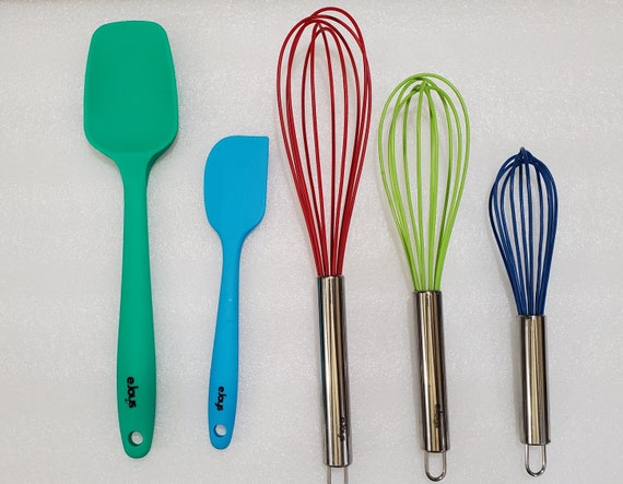 Silicone Whisk Set of 3 - Stainless Steel & Silicone Non-Stick