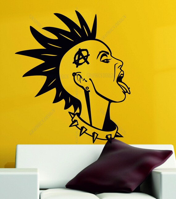 Anarchy Girl Punk Rock Rebel Goth Music Emo Decorative Vinyl Etsy