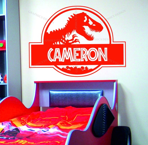 Personalisierte Jurassic Park Name Dinosaurier Dekor Wand Vinyl Aufkleber Aufkleber Schlafzimmer