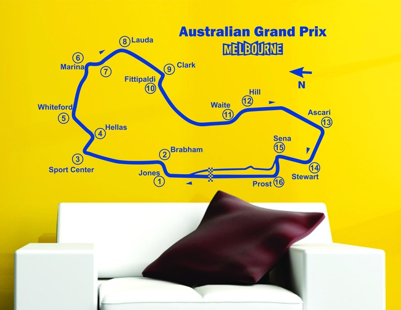 Australian Grand Prix Track Circuit Map F1 MOTO GP Decor Art Etsy Australian Grand Prix Track Circuit Map F1 MOTO GP Decor Art Etsy
