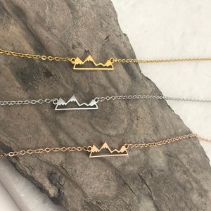 Mountain Necklace Pendant - 14K Gold Mountain Jewelry - Mountain Pendant - Wanderlust Necklace - Mountain Charm