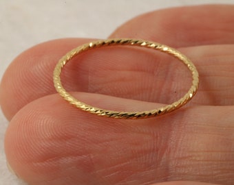 Sparkle Ring - Gold Filled Ring - Thin Knuckle Ring - Sterling Silver or 14k Gold Filled Ring - Dainty Ring - Stacking Ring - Thin Rings