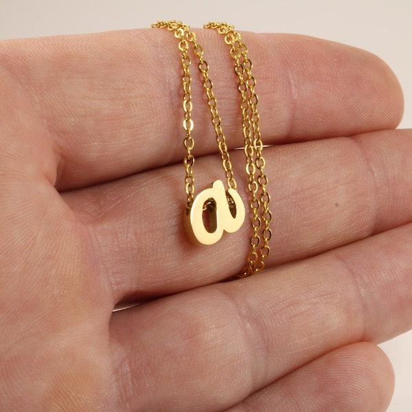 Initial Necklace - Custom 14k Gold BOHO Initial Pendant - Personalized Necklace - Gold Plated Stainless Steel Chain - Custom Letter Chain,