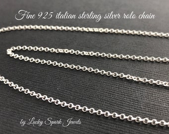 925 Sterling Silver Rolo Chain - Sterling Silver Chain - 925 Silver - Silver Chain - Dainty Necklace Chain - Silver Necklace