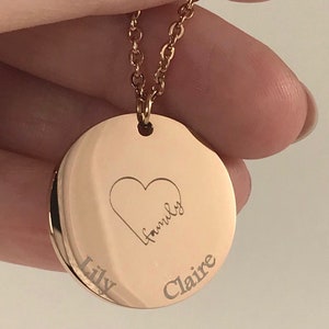 Personalized Family Coin Necklace Custom Family Necklace Large Anniversary Pendant Engraved Coin Necklace Personalized Gift for Mom image 5