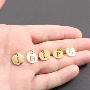 Initial Charm for Necklace Chain - Initial Pendant Charms - Alphabet Pendant Coin - Initial Pendant Jewelry - Custom Jewelry - Gold Charm