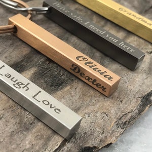 Custom Bar Keychain Personalized Christmas Gift for Mom Mothers Day Gift Custom Engraved and Personalized Keychain Custom Handmade image 2