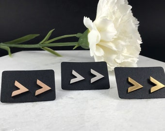 Arrow Stud Earrings - Dainty Arrow Studs - Geometric Stud Earrings - Trendy Earrings - Gold, Rose Gold and Silver - Makes a Great Gift