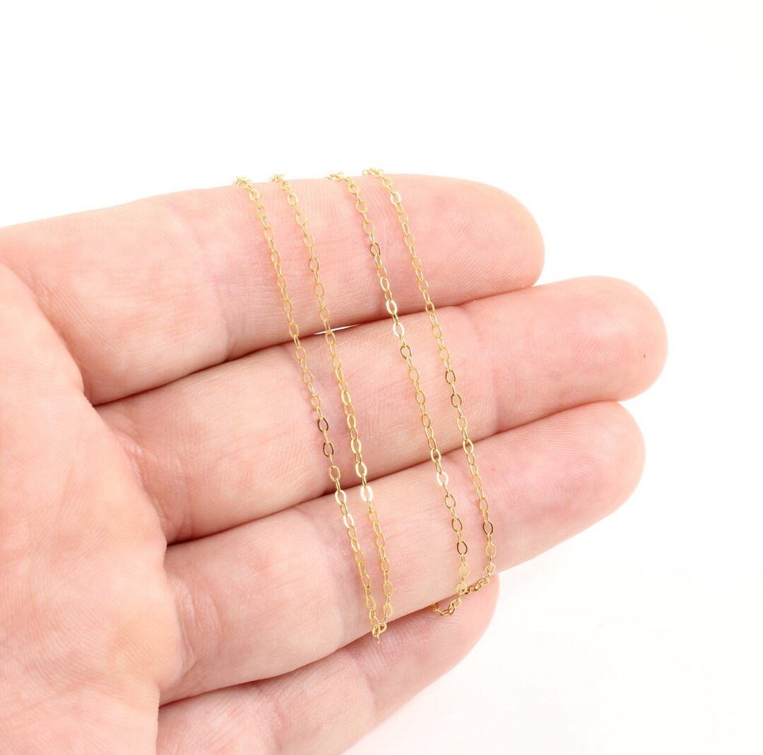 14k Gold Filled Necklace Chain Real Gold Chain 14k Gold Cable Chain