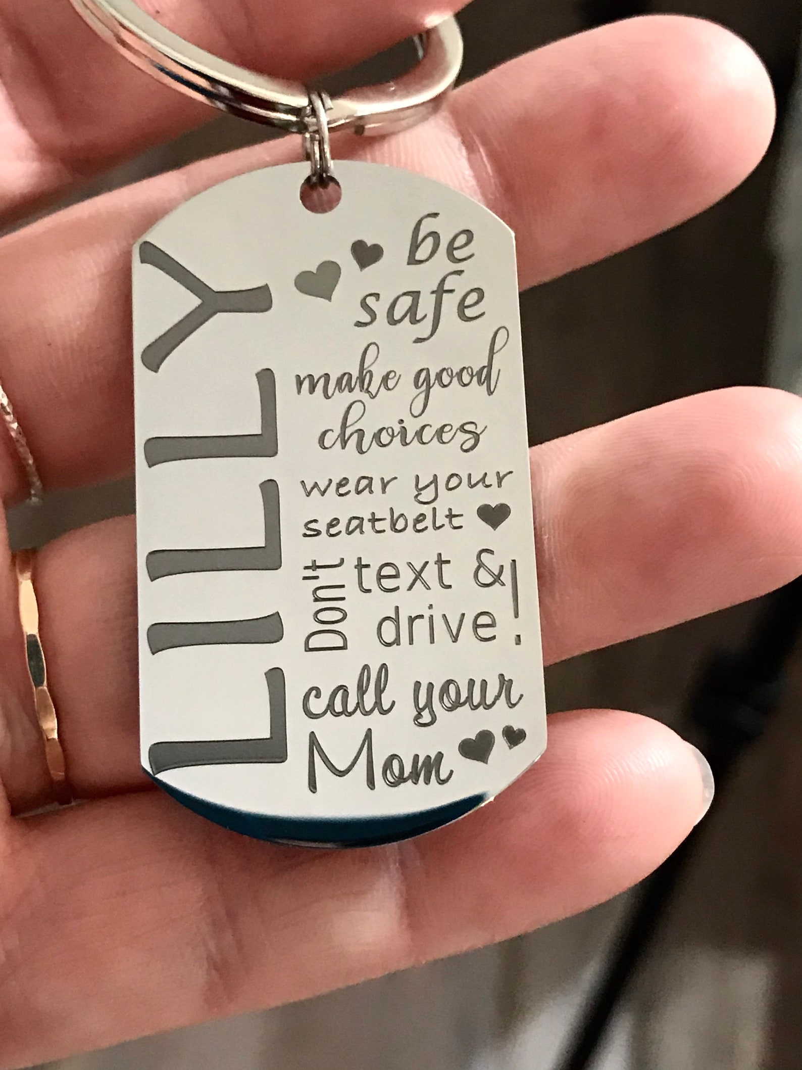 Personalized Drive Safe Keychain Gift for Daughter or Son Etsy