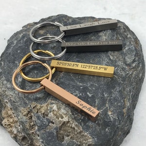 Custom Bar Keychain Personalized Christmas Gift for Mom Mothers Day Gift Custom Engraved and Personalized Keychain Custom Handmade image 1