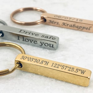 Customized Bar Keychain - Engraved Keychain - Engravable Keychain - Stocking Stuffer Gifts for Kids - Personalized Gifts for Mom