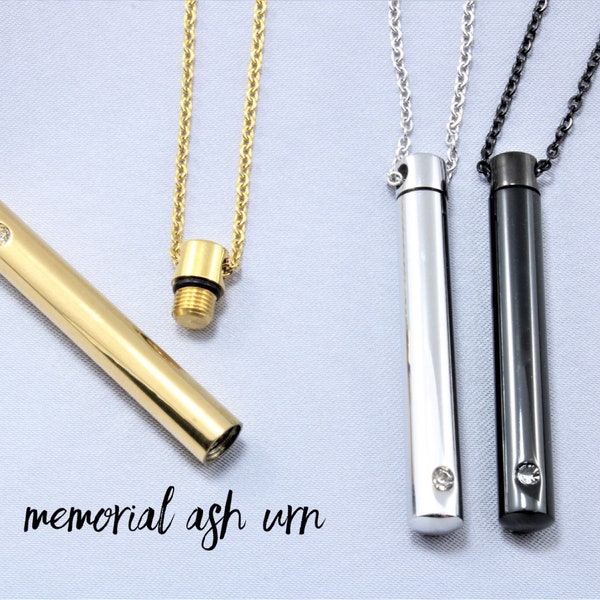 Custom Memorial Urn - Personalized Cylindrical Cremation  Urn Necklace - Cremation Urn Tube Necklace - Pet Urn