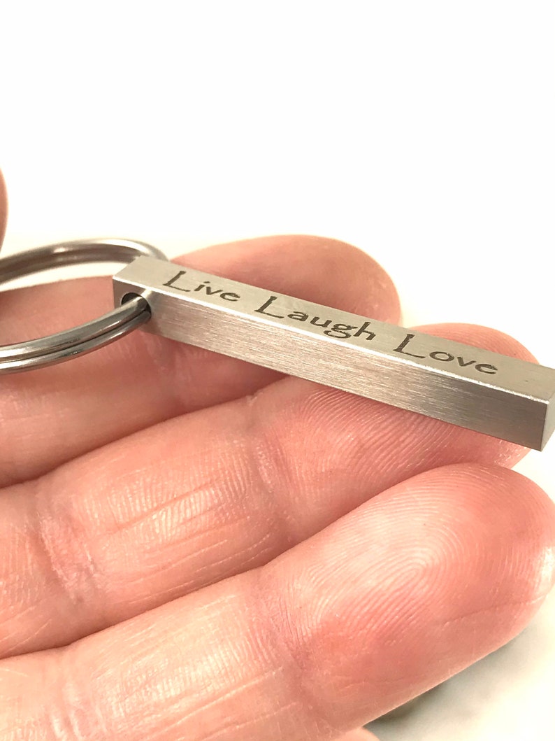 Custom Bar Keychain Personalized Christmas Gift for Mom Mothers Day Gift Custom Engraved and Personalized Keychain Custom Handmade image 4