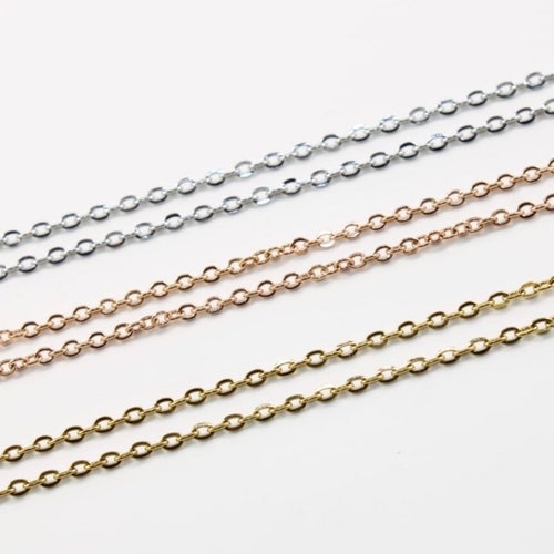 Cable Chain Necklace 14K Gold Rose Gold 