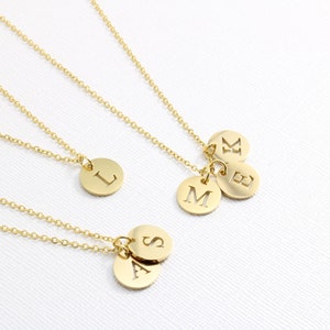 Collier initial personnalisé - Collier en or 14 carats - Cadeau personnalisé pour maman - Collier initial minimaliste, cadeau de Noël pour elle