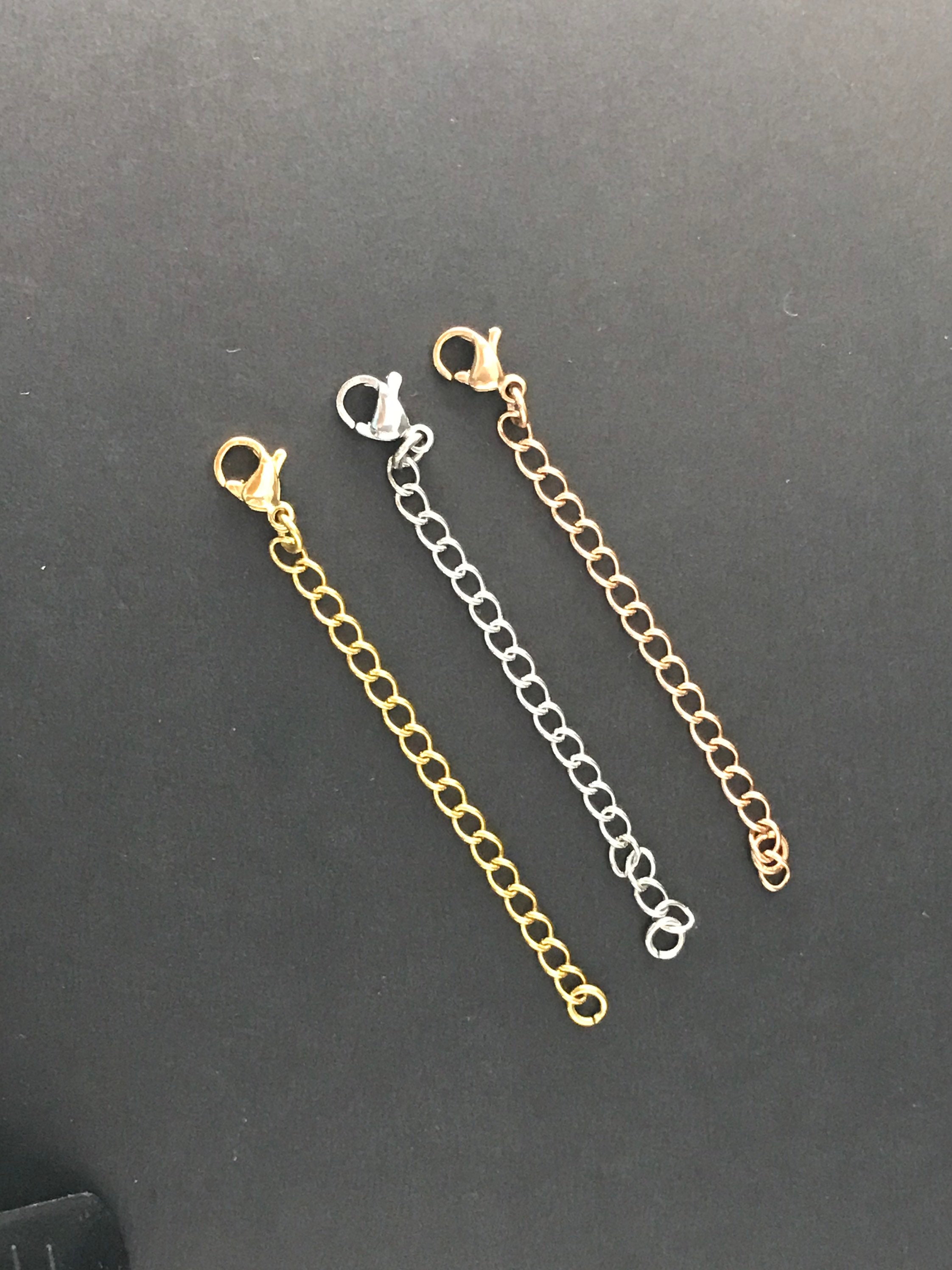 4 Prolunghe Per Collana In Acciaio Inox - Oro Rosa, 5-20cm, Con Moschettone, Per Gioielli - Foto 2
