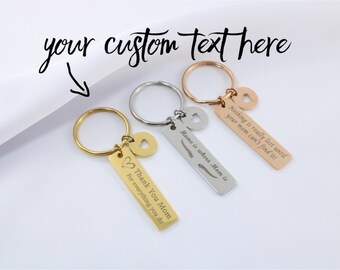 Customized Keychain for Mom - Personalized Gift for Mom - Best Mom Engraved Key Chain - Stocking Stuffer Gift for Christmas