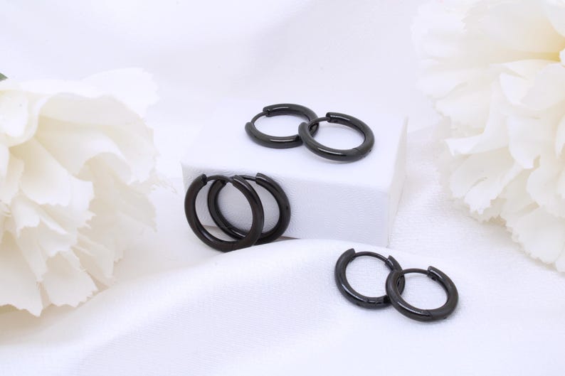 Rose Gold Hoop Earrings Hypoallergenic Stainless Steel Earrings Classic