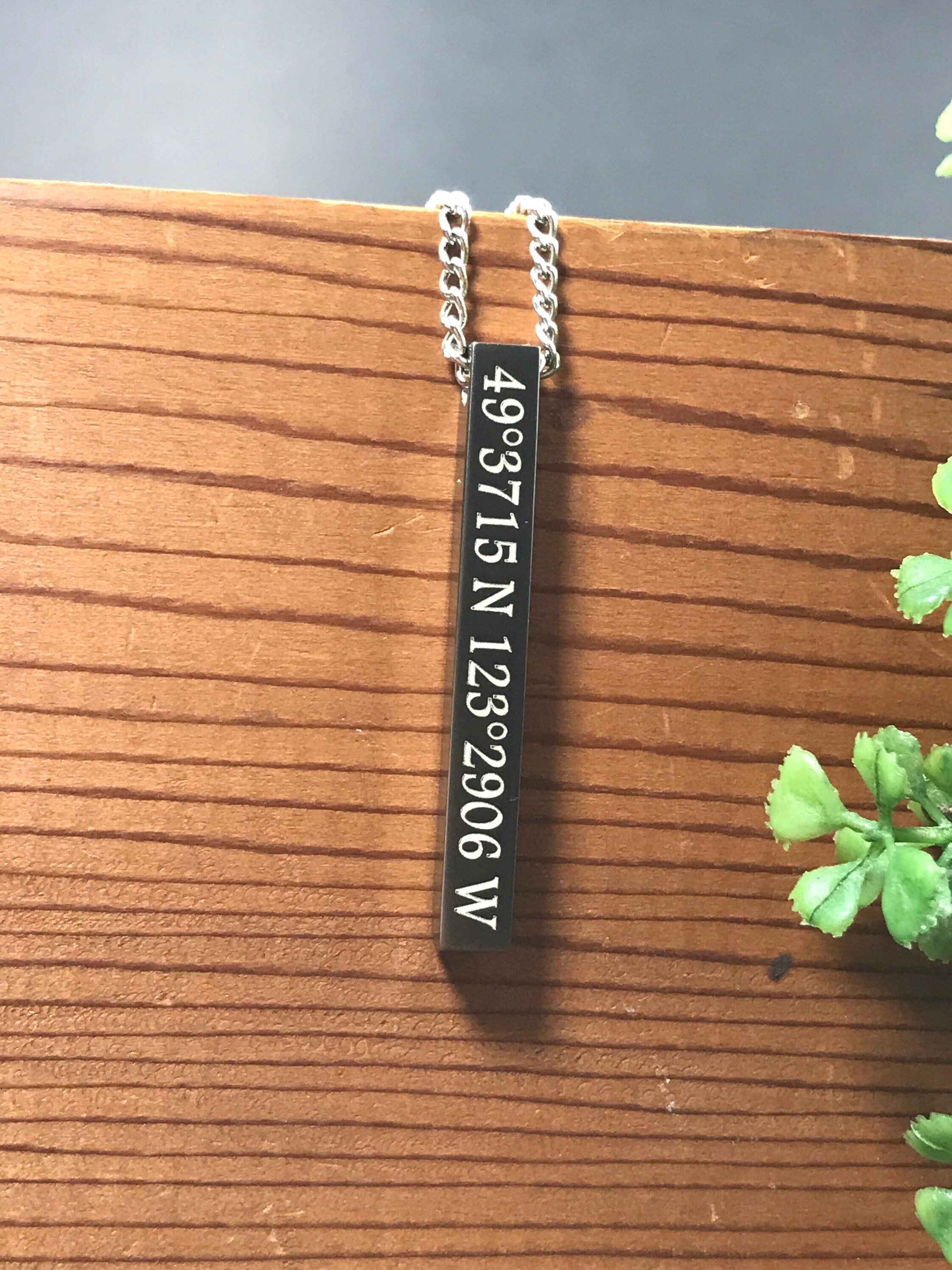 Custom long bar necklace for men mens necklace personalized Etsy