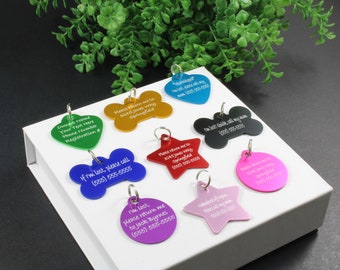 Dog Dog Collar ID Tag - Cat ID Tags - ID tags for Pet Collars - Durable Aluminum - Custom Engravable - Personalized Pet Identification