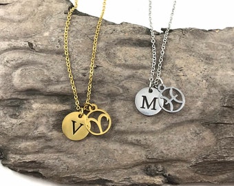 Zodiac Coin Necklace - Zodiac Necklace - Zodiac Coin Necklace - Leo Necklace - Libra Necklace - Virgo Necklace - Scorpio Necklace - Gemini