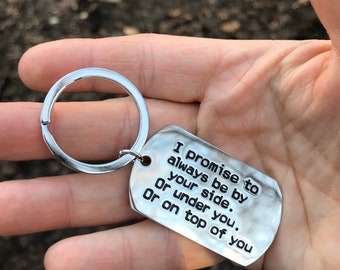 Custom Keychain Gift - Personalized Gift for Wife or Husband - Engraved Valentines or Christmas Gifts - Funny Personalized Keyring