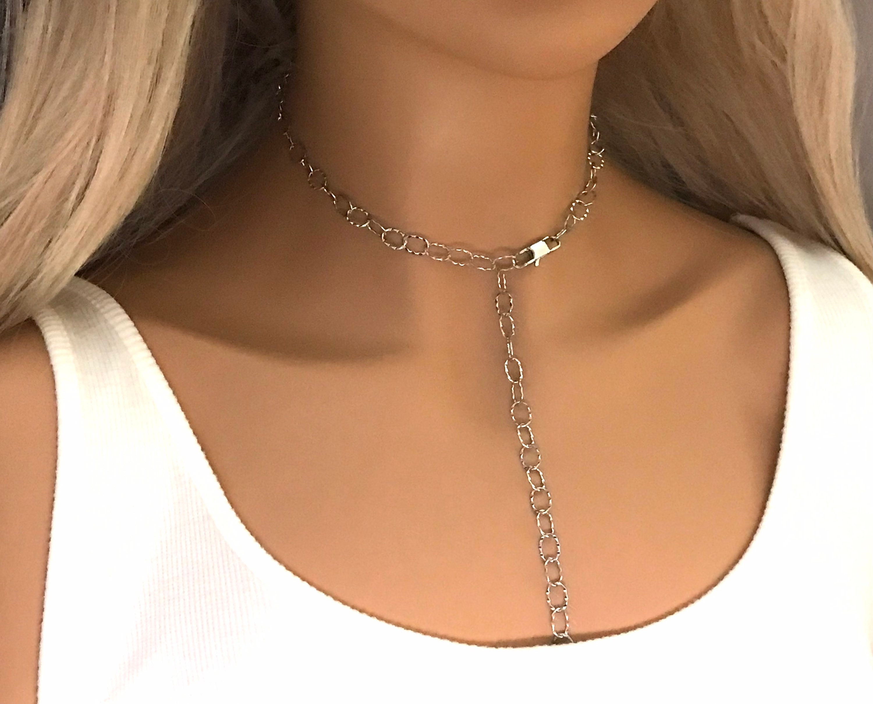 12pcs High Quality Gold Silver 40cm Flat Cross O-Chains Chain for Women  Simple Necklace Choker