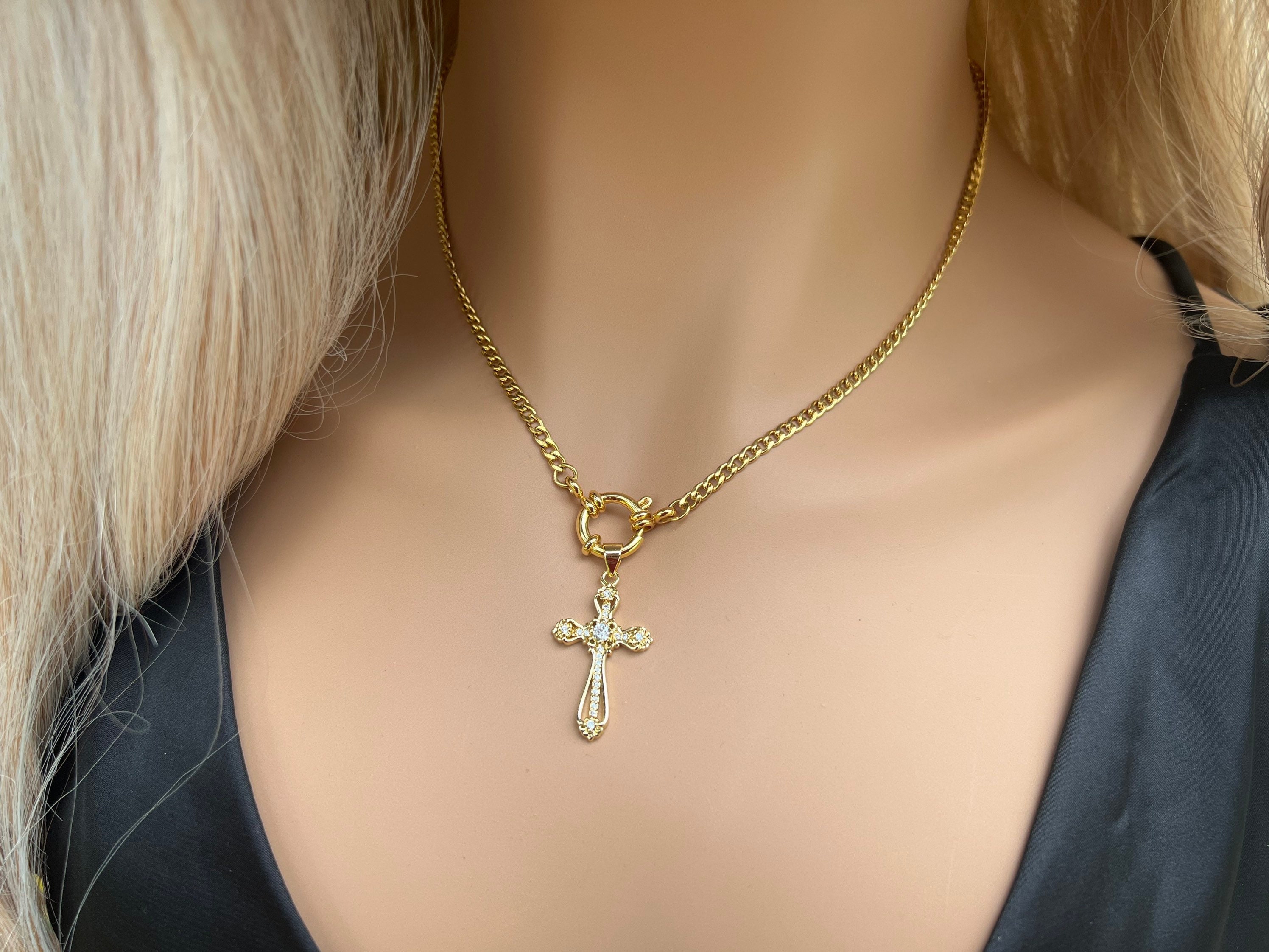 アクセサリー No.42 00s cross necklace gunda handmad GURHAN Cross Gold Pendant Necklace, 16x10.5mm, Hammered