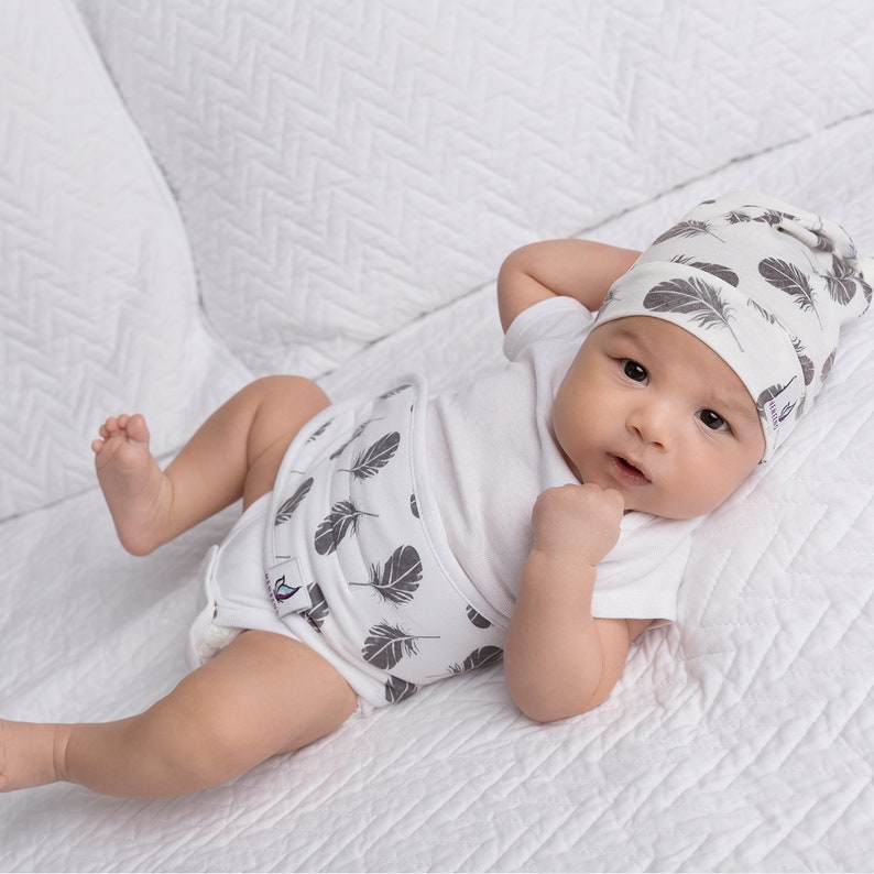 Adjustable Organic Cotton Baby Belly Band & Warmer PLUME image 2