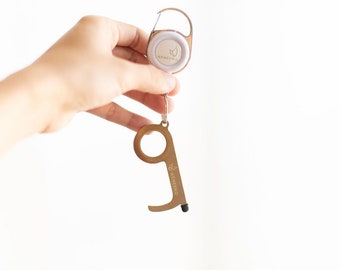 Touchless Keychain Door Opener + FREE Carabiner