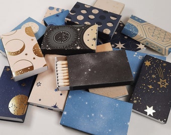 Decorative Matchboxes - Moon & Stars Collection - Set of 5 or 10