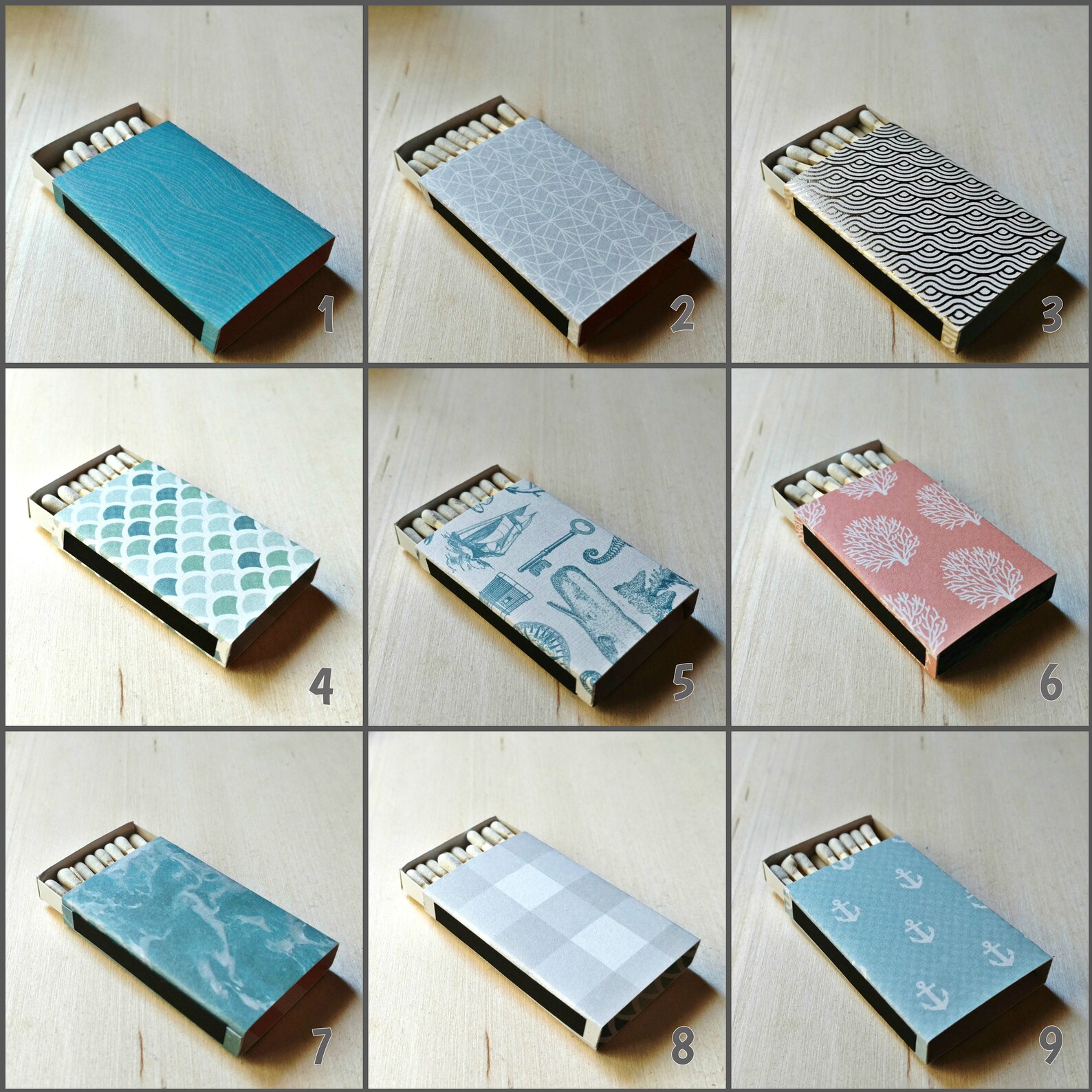 Decorative Matchboxes Beach Collection Set of 5 or 10 Etsy