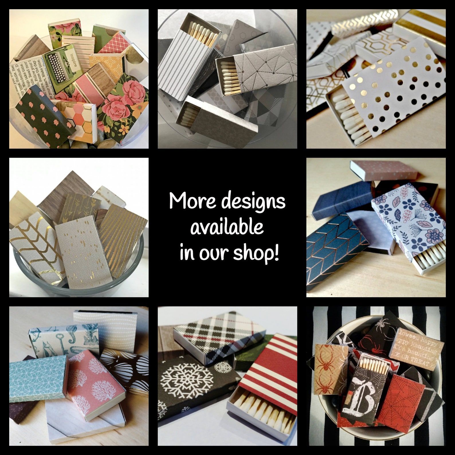 Decorative Matchboxes White and Gold Foil Collection Set Etsy