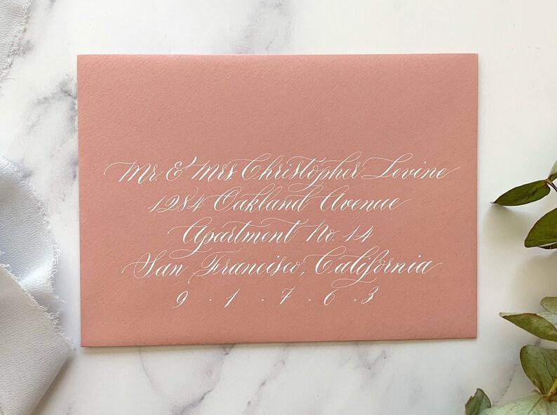 Gold Envelope Addressing. Hand Addressed Envelopes. Gold Etsy