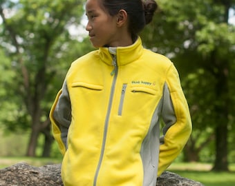 Girl's Cozy Fleece Chemotherapy Jacket - Yellow- Chemo Cozy