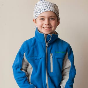 Girl&#39;s Cozy Fleece Chemotherapy Jacket - Blue- Chemo Cozy