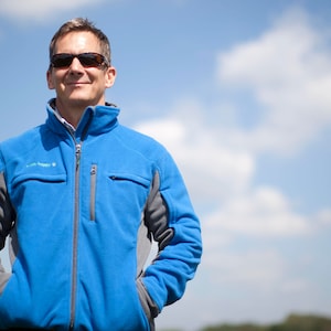 Cozy Fleece Chemotherapy Jacket - Men&#39;s BLUE - Chemo Cozy