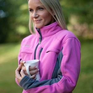 Cozy Fleece Chemotherapy Jacket - Women&#39;s PINK - Chemo Cozy