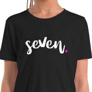 7th Birthday Shirt Girl 7 Year Old | Kids Gift Ideas Age 7 Script Seven Year Old Birthday Shirt | Girls 7th Birthday Shirt Script