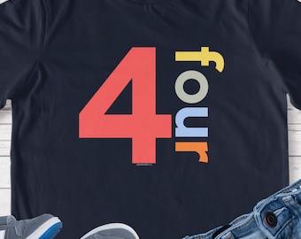 Boys 4th Birthday Shirt Boy 4 Year Old Age Four Fourth Bday Number