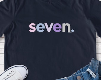 Girls 7th Birthday Shirt Girl 7 Year Old Age Seven Seventh Bday Original