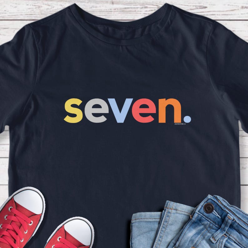 Boys 7th Birthday Shirt Boy 7 Year Old Age Seven Seventh Bday Original bild 1