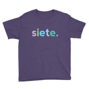 7th Birthday Shirts for Girls 7 Siete Anos | Spanish Nina Gifts Age Seven Year Old Birthday Shirt