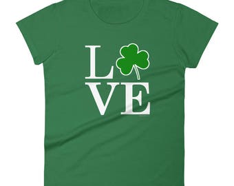 St Patricks Day Shirt Women Love Shamrock | Irish St Paddys Day Shirt St Pattys Day Shirt St Patricks Shirts